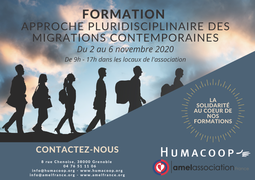 Afiche formation mogrations contemporaines par Humacoop nov 2020