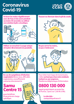 Affiche de prévention contre le coronavirus mars 2020