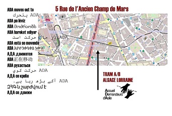 ADA nouvelle adresse le 25/10/2022 5 rue de l'Ancien Champ de mars