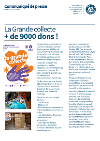 merciements pour la Grande collecte de janvier 2019