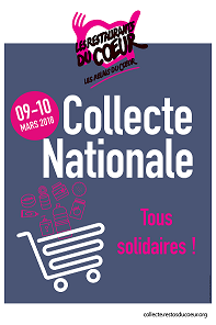 affiche Collecte nationale des Restos du cœur du 9 et 10/03/2018