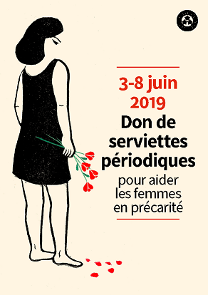 Affiche appel aux dons de serviettes hygiéniques 2019