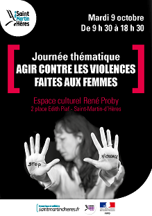 Affiche de la journée &quot;Agir contre les violences faites aux femmes&quot;