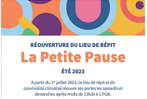  	flyer pour l'ouverture de la petite pause été 2023