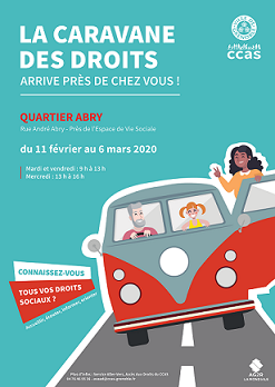 Flyer de la Caravane des droits quartier Abry