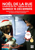 Affiche du Noël de la rue de Vinci Samu social 2017