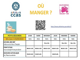 Tableau Où manger septembre 2023