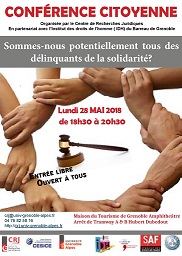 Conférence citoyenne sur le délit de solidarité du 28/05/2018