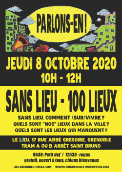 lé 	Affiche parlons-en octobre 2020 sans lieux/100 lieux