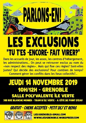 Affiche Parlons en novembre 2019 sur les expulsions