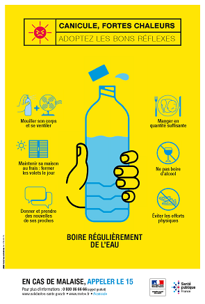 Affiche précautions à prendre en cas de canicule