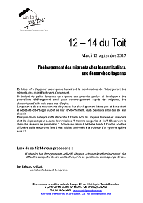 L’hébergement des migrants chez les particuliers, une démarche citoyenne : les rendez-vous 12-14 d'un  Toit oiur touis