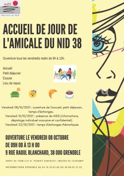 permanences du vendredi de l'Amicale du nid à compter du 08/10/2021