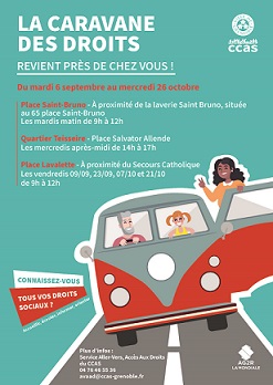 Flyer de la caravane des droit sept - octobre 2022