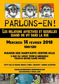 Affiche du Parlons-en : "Les relations affectives et sexuelles quand on vit dans la rue"