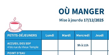 Tableau "Où manger" à compter du17/12/2025