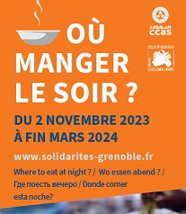 Flyer des distributions des soupes du soir hiver 2023-2024