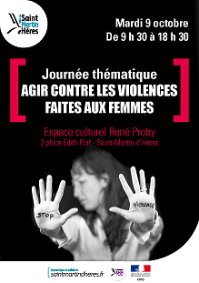 Affiche de la journée "Agir contre les violences faites aux femmes"