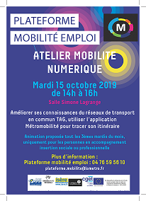 Affiche de l'Atelier mobilité numérique octobre 2019